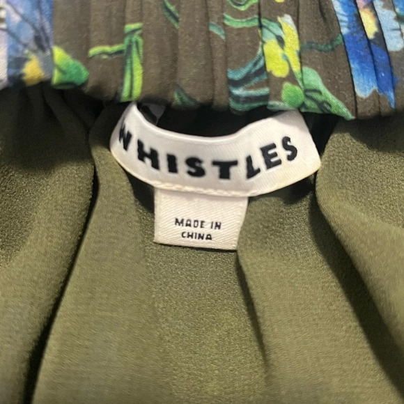 Whistles Green Penelope Floral Pleated Midi Dress size 6 - Picture 7 of 8